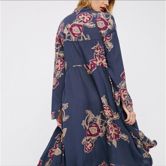 Boho Floral City Walker Dress w Pockets - Picture 3 of 6